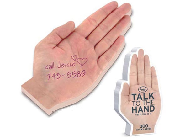 talk to the hand sticky note pad