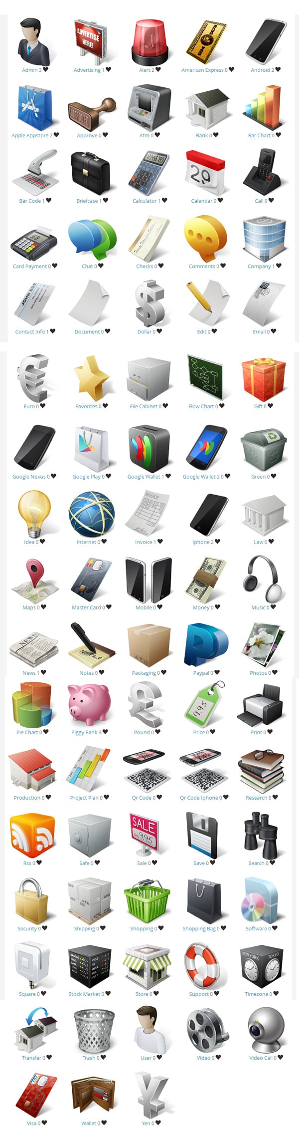 Download free e-Commerce and business icons set