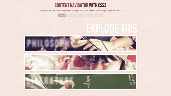CSS3 Tutorials: Responsice Content Navigator with CSS3