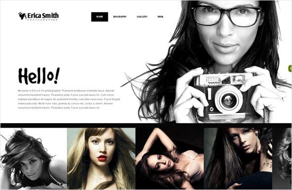 Flash photo portfolio template for photographers