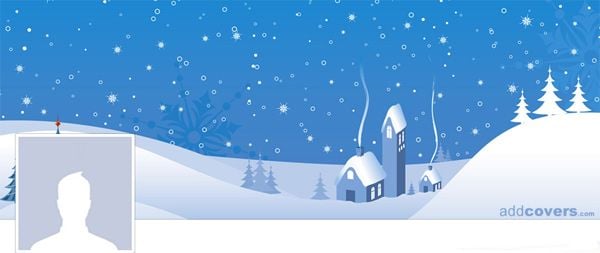 Cute Home in the Snow Facebook Cover