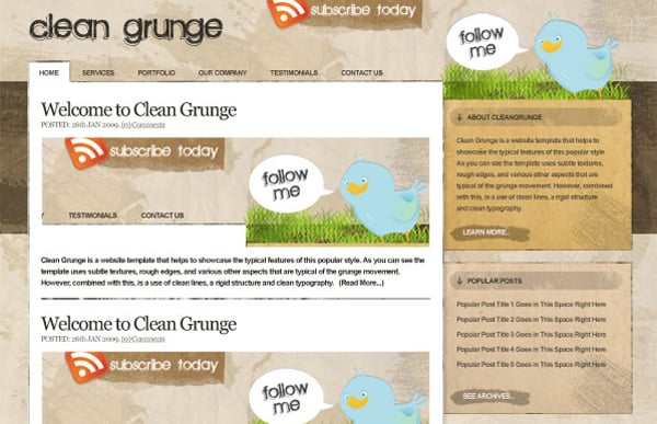 Making the 'Clean Grunge' Blog Design