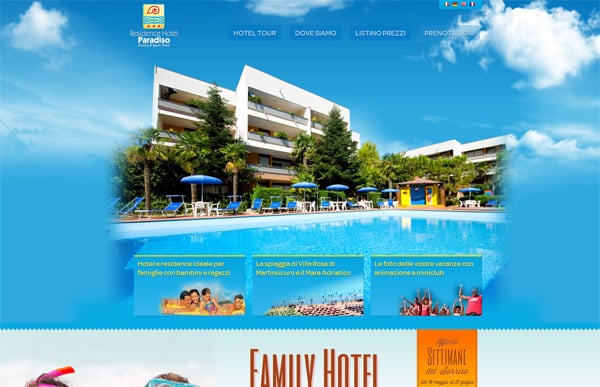 Travel website designs - Hotel Paradiso