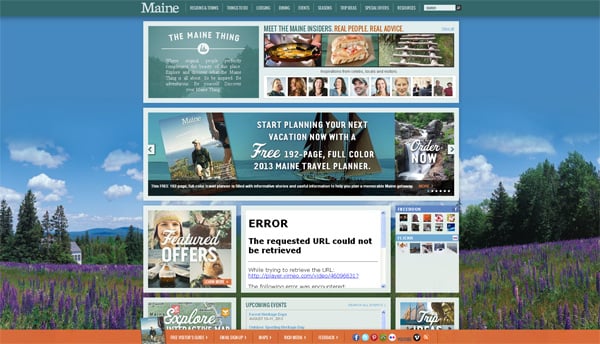 Travel website designs - Maine