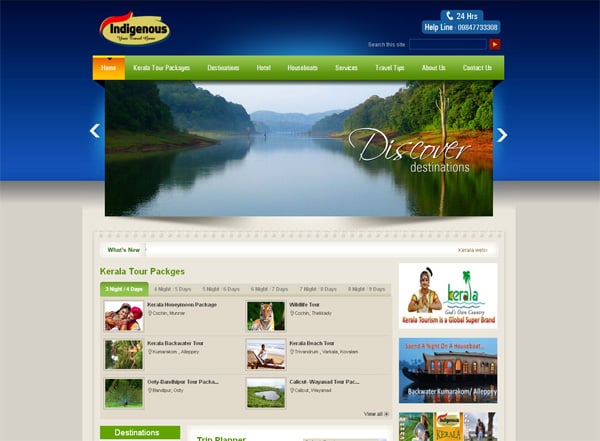 Travel website designs - Indigenous