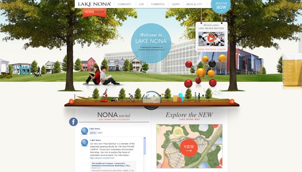 Travel website designs - Lake Nona