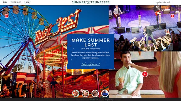 Travel website designs - Summer Tennessee