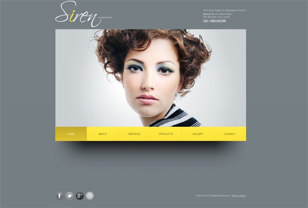 Hairstyle Designer Website Template with jQuery Image Slider