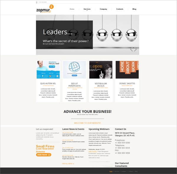 Clean Website Template for Commercial Organizations