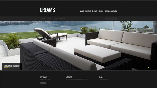 Clean Website Template with Image Gallery and Black Background