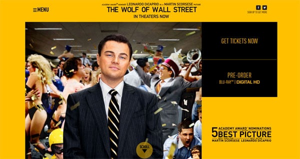 Movie Websites: The Wolf of wall Street