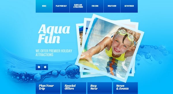Bright Website Template for Water Park