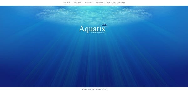 Deep-Blue Template for Aquarium Website