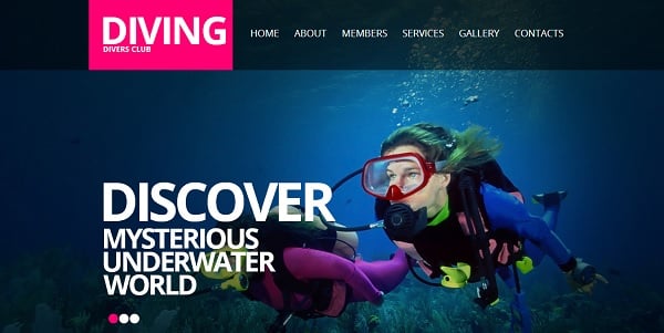Template for Diving Website with Background Slideshow