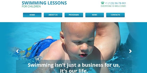 Shiny Website Template for Swimming Classes