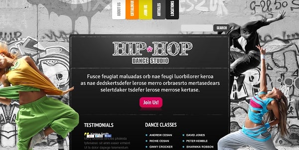 Flash Grunge Template for Dance Studio
