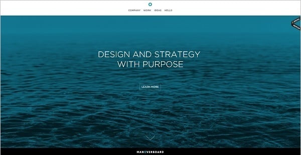 Man over Board monochromatic website design