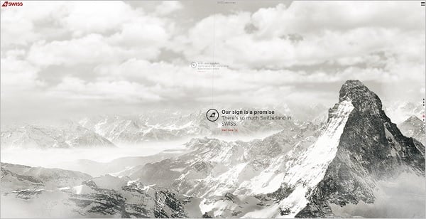 World-of-Swiss monochromatic web design