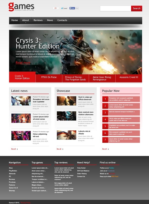 Online Gaming Website Template » W3Layouts