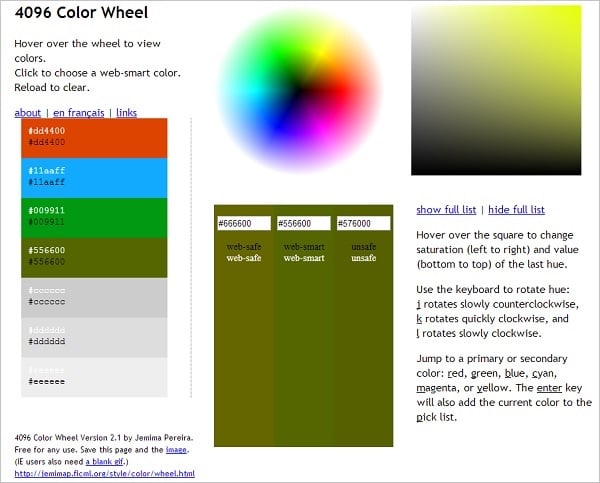 4096 Color Wheel Color Palette Generator