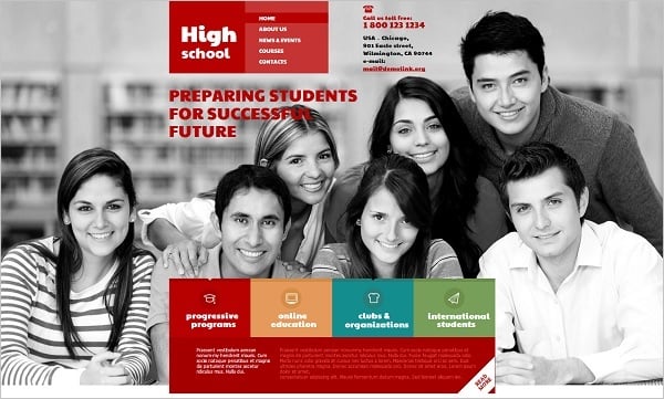 High School Website template