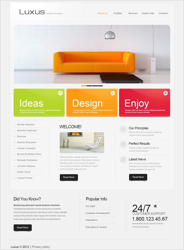 Colorful Interior Design Web Template