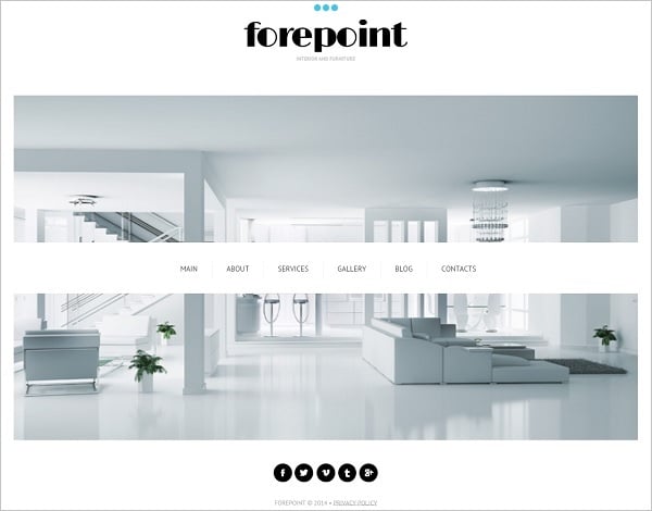 White Interior Design Studio Web Template