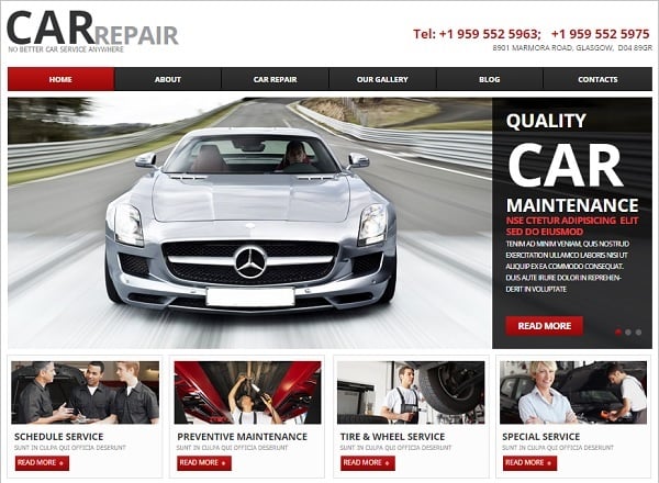 Car Website Template with jQuery Slider