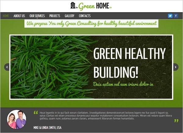 Green Web Template with Content Slider
