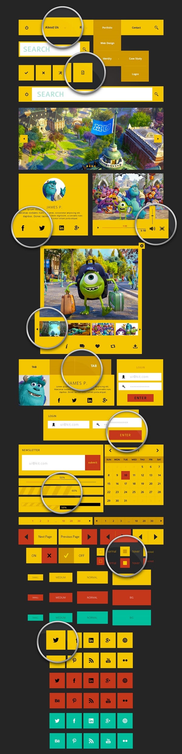 Yellow-Toned Metro UI Kit