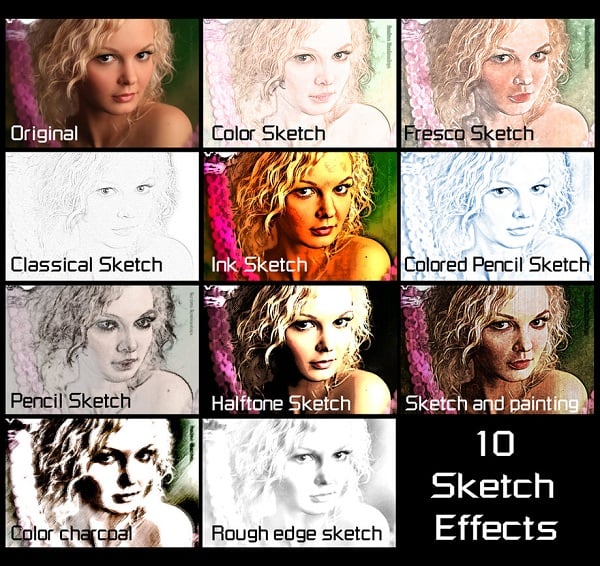 10 Free Photoshop Actions for Sketch Effect