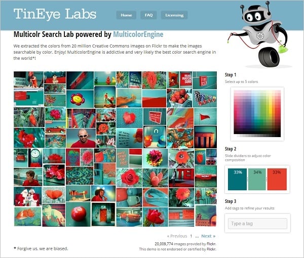 Tineye Labs Color Palettes