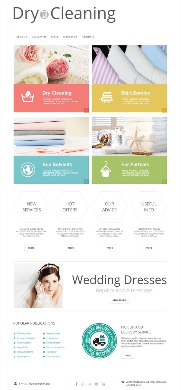 Dry Cleaning Company Template in White