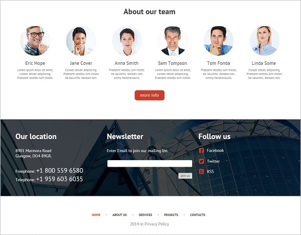 Website Footer - Web Template for Architecture Design Company