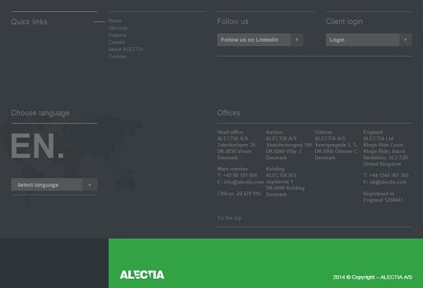 Website Footer - Alectia