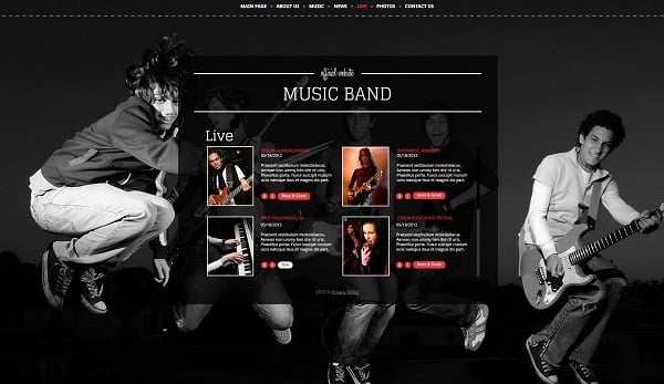 Web Template for Rock Music Band