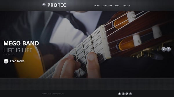 Music Band Web Template with Background Slider
