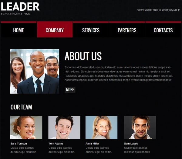 Consulting Web Template in Black