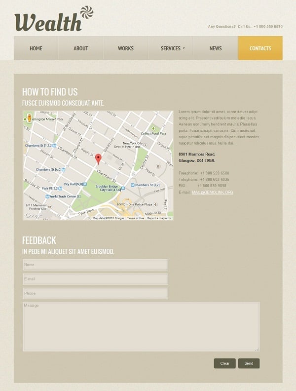 Consulting Website Template in Sepia