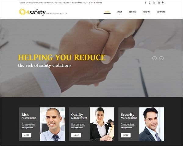 Web Template for Safety Consulting Firm