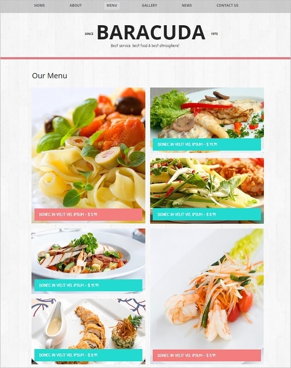 Restaurant Web Template with Cool Design