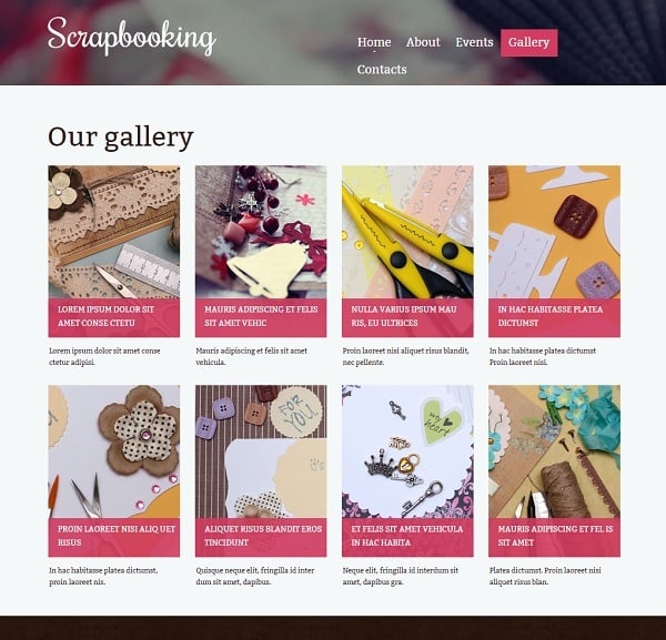 Website Template for Scarpbooking Enthusiast