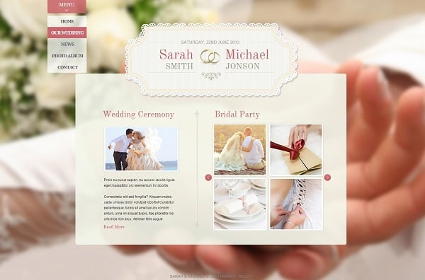 Wedding Website Template in Light Tones