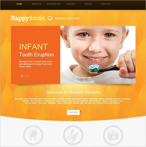 Dental Website template in Orange