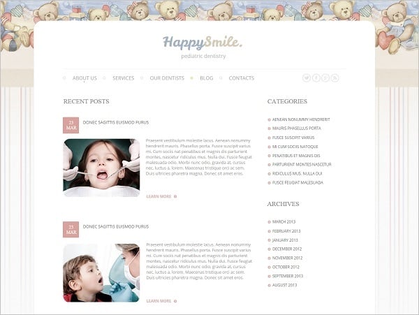 Dental Website templates - Template with Blog