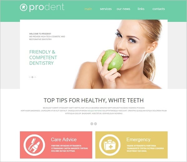 Dental Website template with Photos