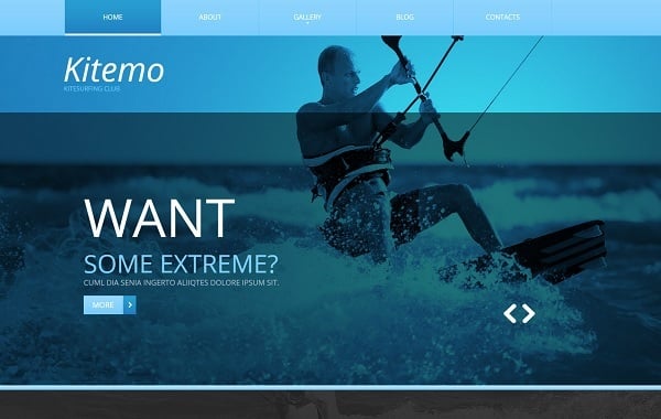 Hero Images Web Design - Water Sports Website Template