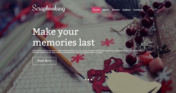 Website Template for Scrapbooking Studio