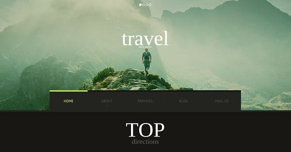 Hero Images Web Design - Travel Website Template in Dark Colors
