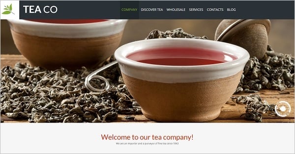 Hero Images Web Design - Template for Tea Company